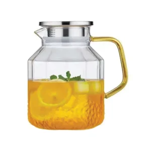 Stainless Steel Water Jug with Golden Handle